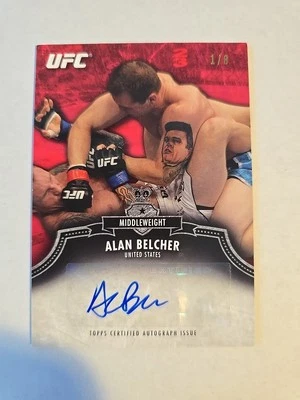 2012 UFC Topps Bloodlines Auto Alan Belcher Ruby 1/8 A-AB - Image 1 of 2