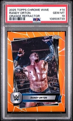 2025 Topps Chrome WWE Randy Orton #14 /25 Orange  PSA 10 - Image 1 of 3