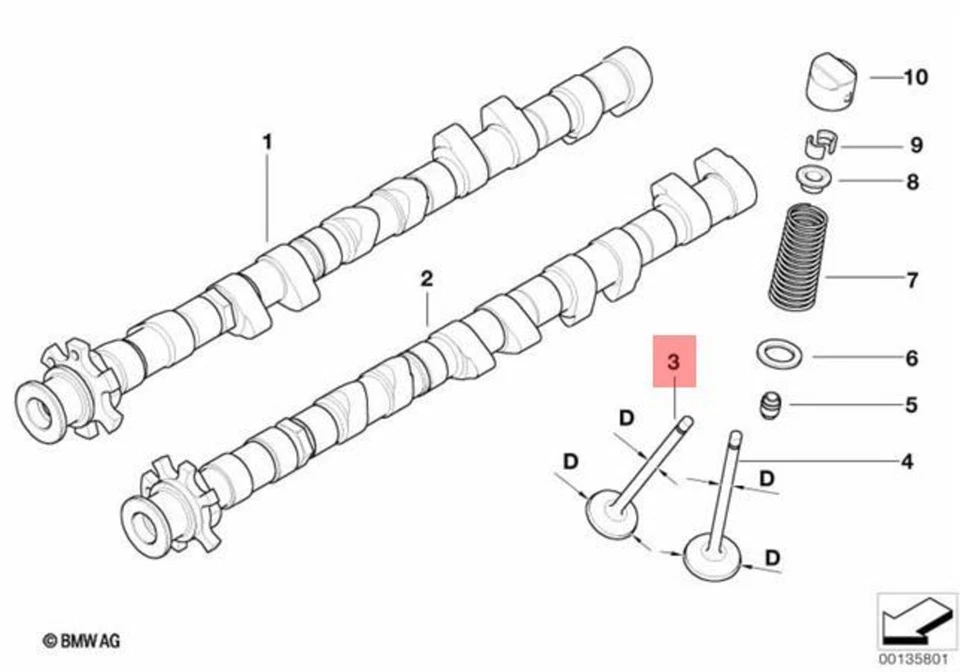 Válvula de admisión del motor original BMW M5 M6 E60 E61 E63 E64 OEM 11347833775 Foto 1 de 1