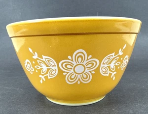 Cuenco mezclador pequeño vintage BUTTERFLY GOLD 1,5 piezas Pyrex #401 - BONITO Y LIMPIO - Imagen 1 de 8