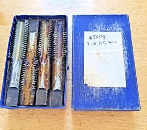 Box Of 4  GREENFIELD  1" - 8  NC Taper Tap MADE IN USA NEW NOS - Picture 1 of 8