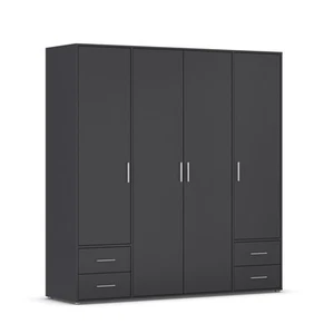 Drehtürenschrank - grau metallic - 187 cm Kleiderschrank Schrank - Bild 1 von 10