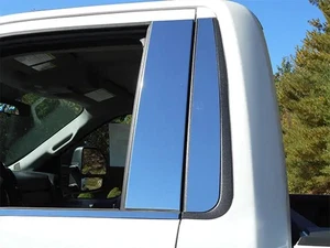 Polished Pillar Post Trim 4pc fits 2023-2025 Ford F-350 Super Duty Reg Cab - Picture 1 of 3