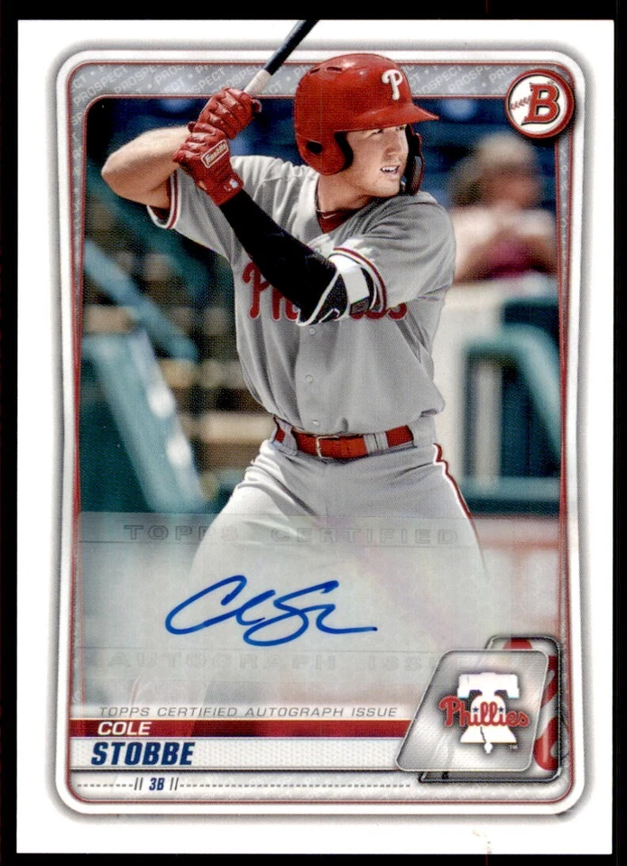 2020 Bowman Prospect AUTO #PACS Cole Stobbe - Image 1 of 2