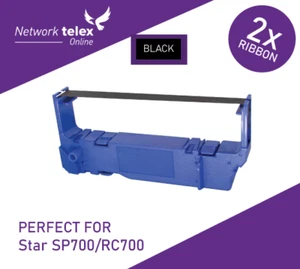 STAR RC700 SP700 Ink Ribbon Black Nylon Ribbon Compatible X2 - Picture 1 of 3