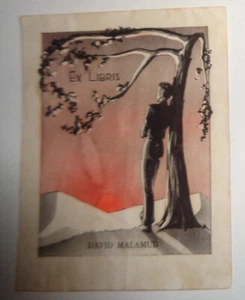 David Malamud Ex Libris Bookplate  - Imagen 1 de 2