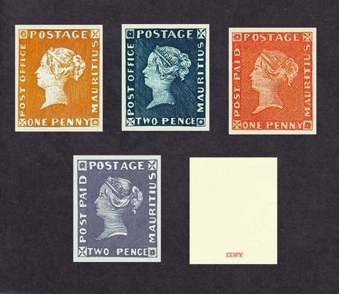 Mauritius Queen Victoria 1847-48 Set 0f 4 (Sg1-4 Forgeries) Cover