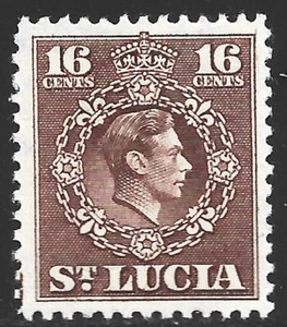St Lucia, Scott #143, 16c King George VI, MLH - Picture 1 of 1