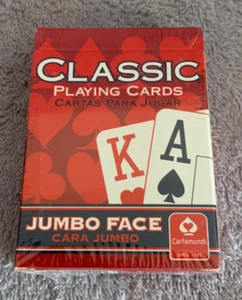 NEW Cartamundi Classic Jumbo Face Playing Cards, Factory Sealed, Red Deck - Picture 1 of 2