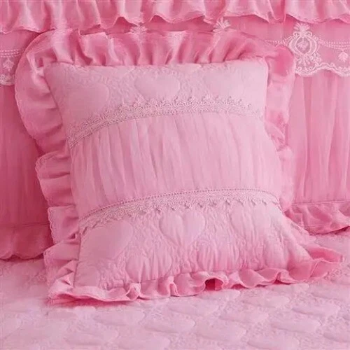 Lace Bed Skirt Pillowcases Bedding Set Princess Bedspreads Sheet Bed Cover - Image 1 of 4
