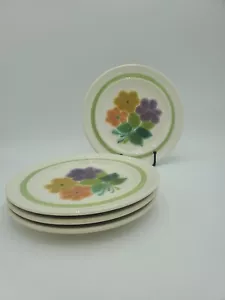 VINTAGE Mid Century Franciscan Interpace Floral 8.5" Lunch/Salad Plates Set of 4 - Picture 1 of 6