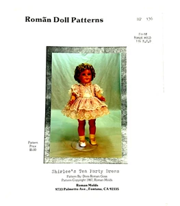 Vestido de muñeca Roman Molds PATRÓN traje de fiesta de té de Shirlee se adapta a 18" - Imagen 1 de 5