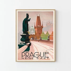 Prague Czechia Vintage Travel Poster Fine Art Print | Home Decor - Picture 1 of 7