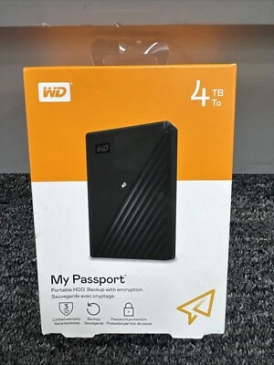 NEW Western Digital WD 2.5" My Passport 4TB USB HDD WDBPKJ0040BBK-WESN Portable - Image 1 of 4