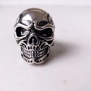 Mens Skull Ring 316 Stainless Steel Heavy Biker Gothic Punk Reaper Jewelry Sz 10 - Picture 1 of 8