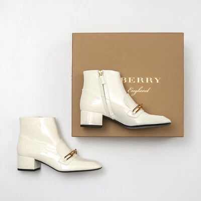 Burberry Chettle White Patent Leather Booties Size 36 (6 US) - Image 1 of 4