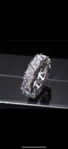 Ladies eternity band ring cz 6mm silver stainless steel silver - Picture 1 of 6