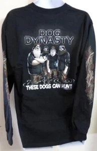 Dog Dynasty Parody Big Dogs Black Long Sleeve Tee Shirt XL Cotton/Polyester New - Picture 1 of 6