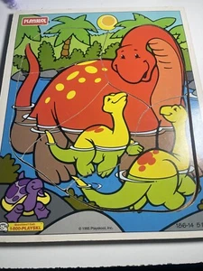 Puzzle in legno dinosauro e amici Play Skool 1995 vintage - Foto 1 di 4