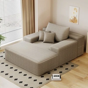 Indoor Chaise Lounge Chair Oversized Plush Upholstered Sofa Bed Sleeper Couch - Picture 1 of 9