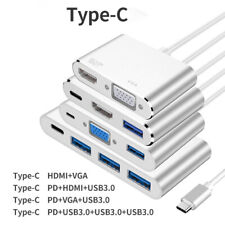 Type C to HDMI USB 3.0 2.0 VGA RJ45 Hub Adapter Converter for PC Phone to TV