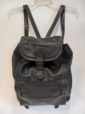 Tumi Black Genuine Leather drawstrings backpack woman's handbag - Image 1 of 4