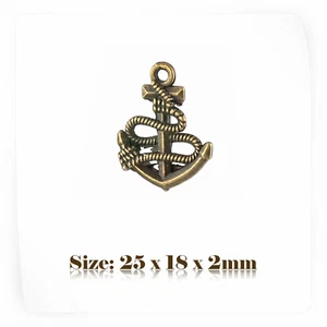 10 Bronze Antique Vintage Style AnchorCharms Pendant Steampunk 096 - Picture 1 of 2