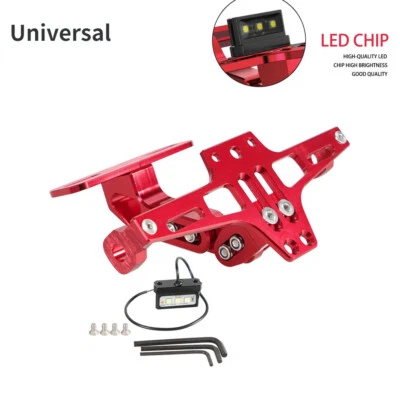 Universal Motorcycle Tail Tidy License Plate Holder Fender Eliminator LED Light Foto 1 de 4