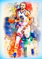 Stephen Curry Golden State Warriors   1/10  ACEO Art Print Card By.Marci