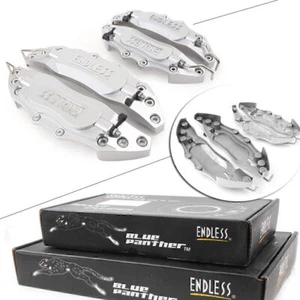 4pcs Car 3D Metal Brake Caliper Covers Universal Front &Rear Large+Medium Silver - Picture 1 of 9