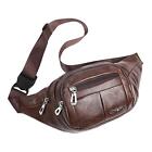 Running Waist Pack Chest Bag PU Leather Fanny Pack for Camping Hiking Gym