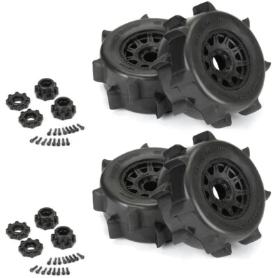 Pro-Line PRO1026810 1/8 Sand Paw HP BELTED F/R 3.8" MT Tires w/17mm Wheels (4) - Image 1 of 4