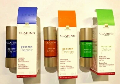 Clarins Booster LOT OF 3 Skin Serum- 1 Repair, 1 Detox & 1 Energy- Boxed New - image 1 of 4