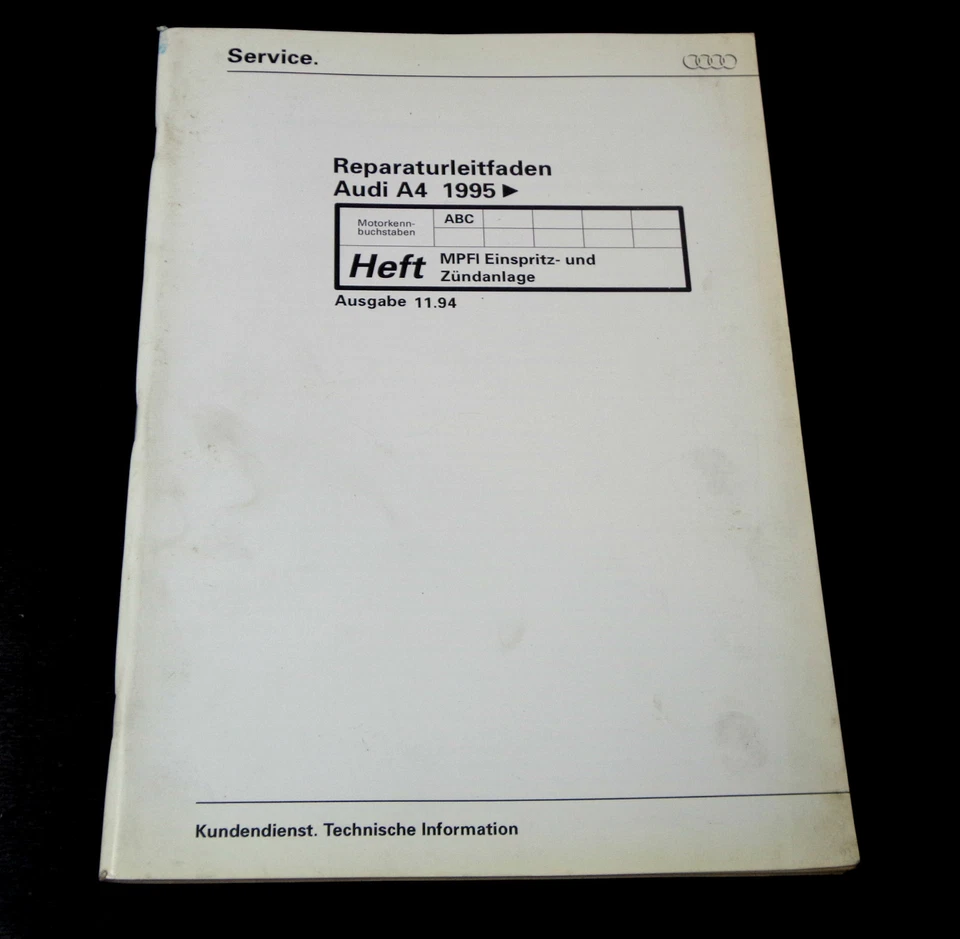 Manual de Taller Audi A 4/A4 Mpfi Inyección Dispositivo Encendido Desde 1995 - Imagen 1 de 1