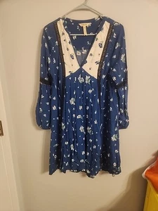 Matilda Jane Dress Day Tripping Womens Size XS Blue White Boho Floral - Picture 1 of 3