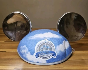 Disney World Hat Mickey Ears The Year of a Million Dreams Blue Silver Clouds - Picture 1 of 9