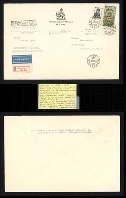 1955 Russia Cover To Denmark USSR Diplomatic Consular Lion Sent Military General - Image 1 of 3