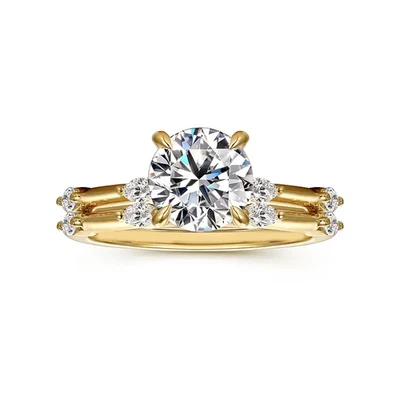 18k Yellow Gold Wedding Ring Lab Grown 1.65 Carat Round Diamond IGI Certified - Image 1 of 4
