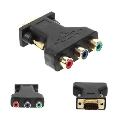 Adaptador VGA RCA 3RCA Video Hembra a HD 15 Pin VGA Convertidor Componente Adap-dx - Imagen 1 de 4