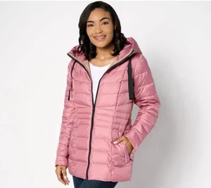 Nuage Packable Puffer Jacket w/ Grosgrain Trim Size M Rose Clay A637499 - Picture 1 of 3