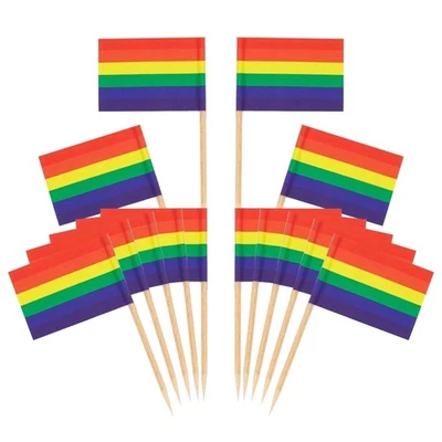 100 Pieces Flag Picks Toothpick Flags Cocktail Drink Picks Cheese Markers - Image 1 of 4