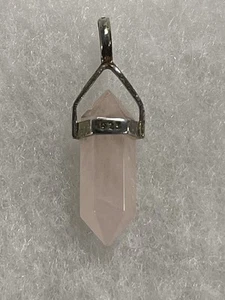 Natural Rose Quartz Sterling Silver Pendant Point Chakra Reiki Gemstone - 2970 - Picture 1 of 5