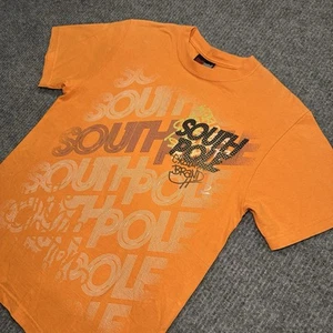 Vintage Southpole Kids Sz M 12/14 Orange Short Sleeve Y2K Graphic Skater - Picture 1 of 8