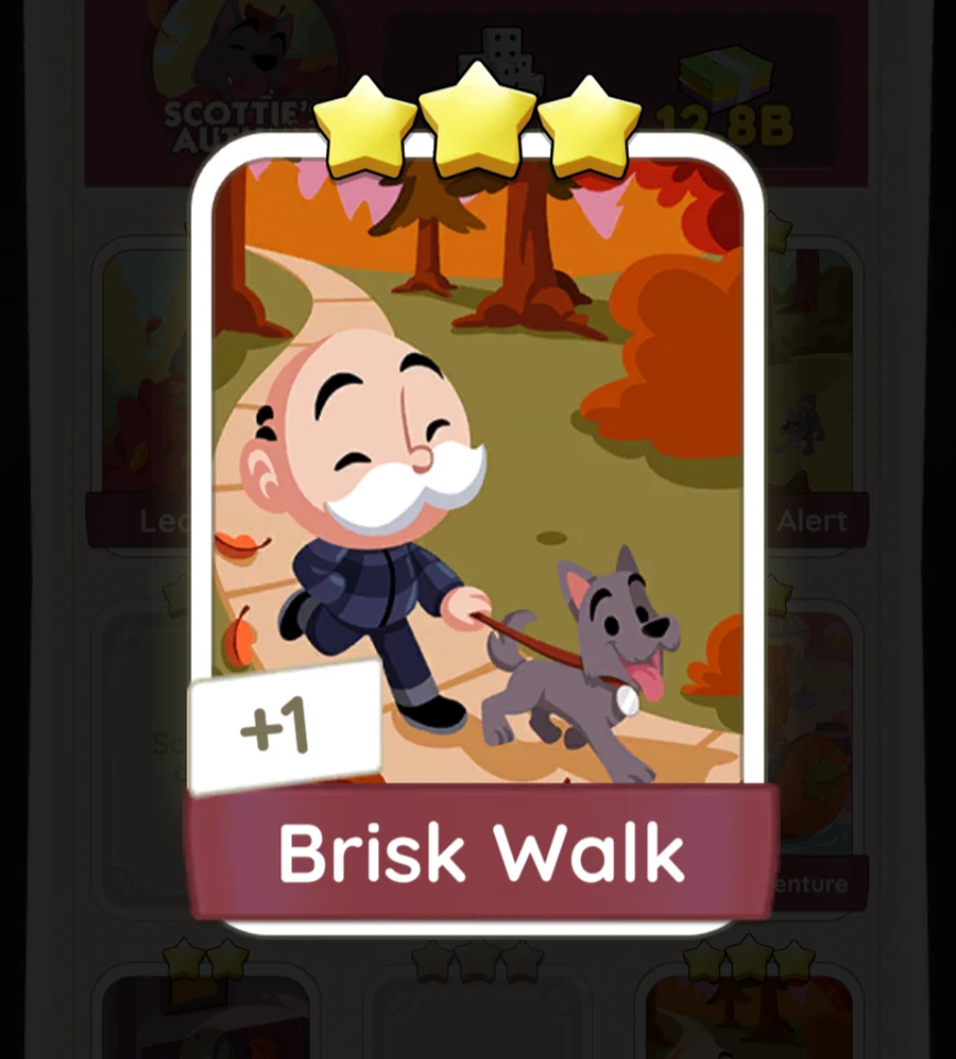 Monopoly Go _ Brisk Walk _ 3 stars ⭐ Sticker
