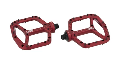 Nuovo OneUp Flat Alluminio MTB Mountain Bike Ciclismo Piattaforma Pedali Set, Rosso - Immagine 1 di 4
