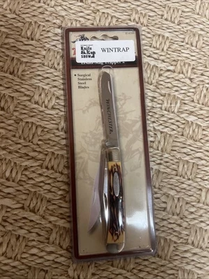 NUEVO EN CAJA Winchester repuesto Stag Trapper 2 cuchillas cuchillo de bolsillo inoxidable, funda Foto 1 de 4