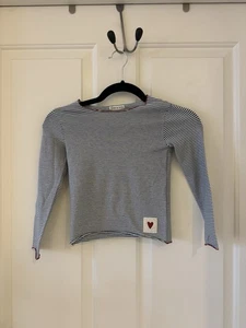 Babe & Tess Striped Navy Blue Girls Size 6 - Picture 1 of 5