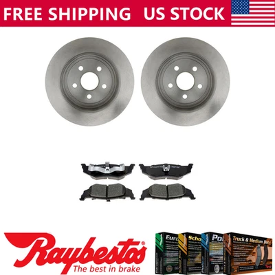 Rotores de freno traseros + pastillas de freno de cerámica y herrajes para Chrysler Cirrus 1995-2000 Foto 1 de 4