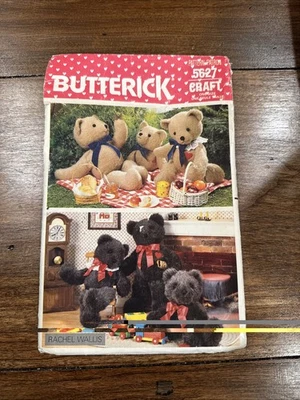 Butterick Sewing Pattern 5627 Stuffed 21" 23" 24" Bears Dolls CUT - Image 1 of 4