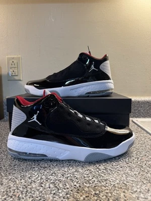 Nike Air Jordan Max Aura 2 preto branco cinza lobo vermelho CK6636-006 masculino tamanho 11.5 - Imagem 1 de 4